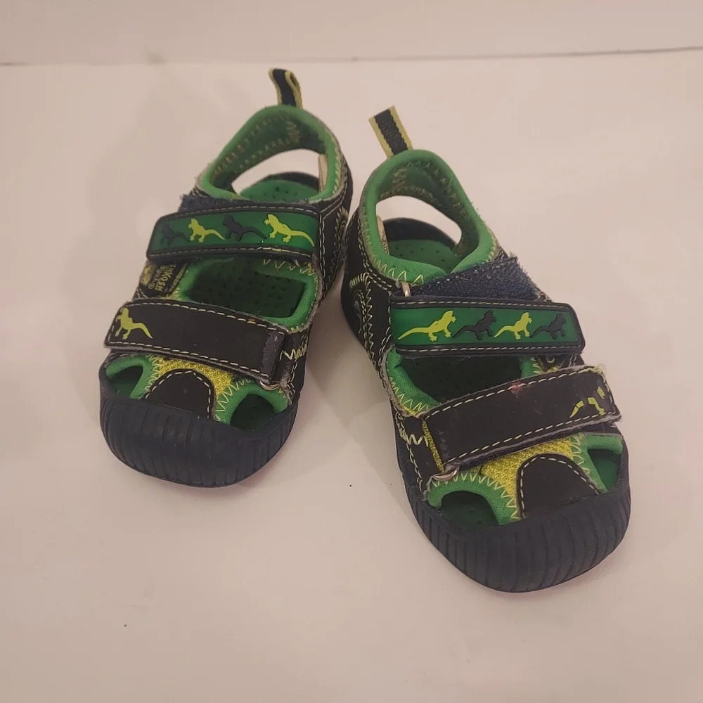OshKosh B'gosh Blue and Green with Lizards Light Up Sandals in Size 5